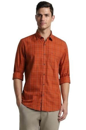 Peter England Men's Checkered Casual Everyday Full Sleeve Shirt | 100% Cotton - 40