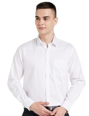 Men's Solid Cotton Formal Shirt | Plain | Full Sleeve - Regular Fit - S