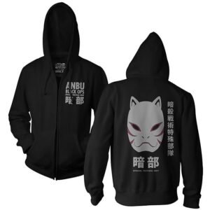 Junction Naruto - Shippuden Anbu Black OPS Adult Zip Hoodie Large Black - M