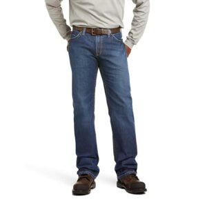 Flame Resistant M4 Low Rise Basic Boot Cut Jean – Men’s Durable Work Jeans Clay - 34