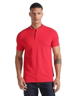 TOMMY HILFIGER Men's Cotton Graphic Slim Fit Polo - XS